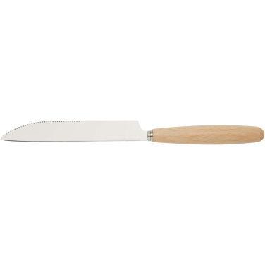 Logo trade promotional products image of: Root 5-piece stainless steel and beech wood cutlery set