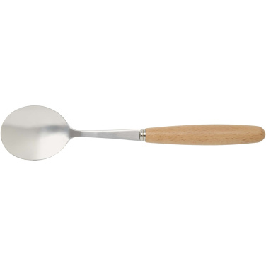 Logotrade promotional merchandise image of: Root 5-piece stainless steel and beech wood cutlery set
