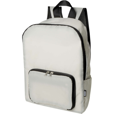 Logo trade promotional gifts image of: EcoFold RPET foldable backpack 15L