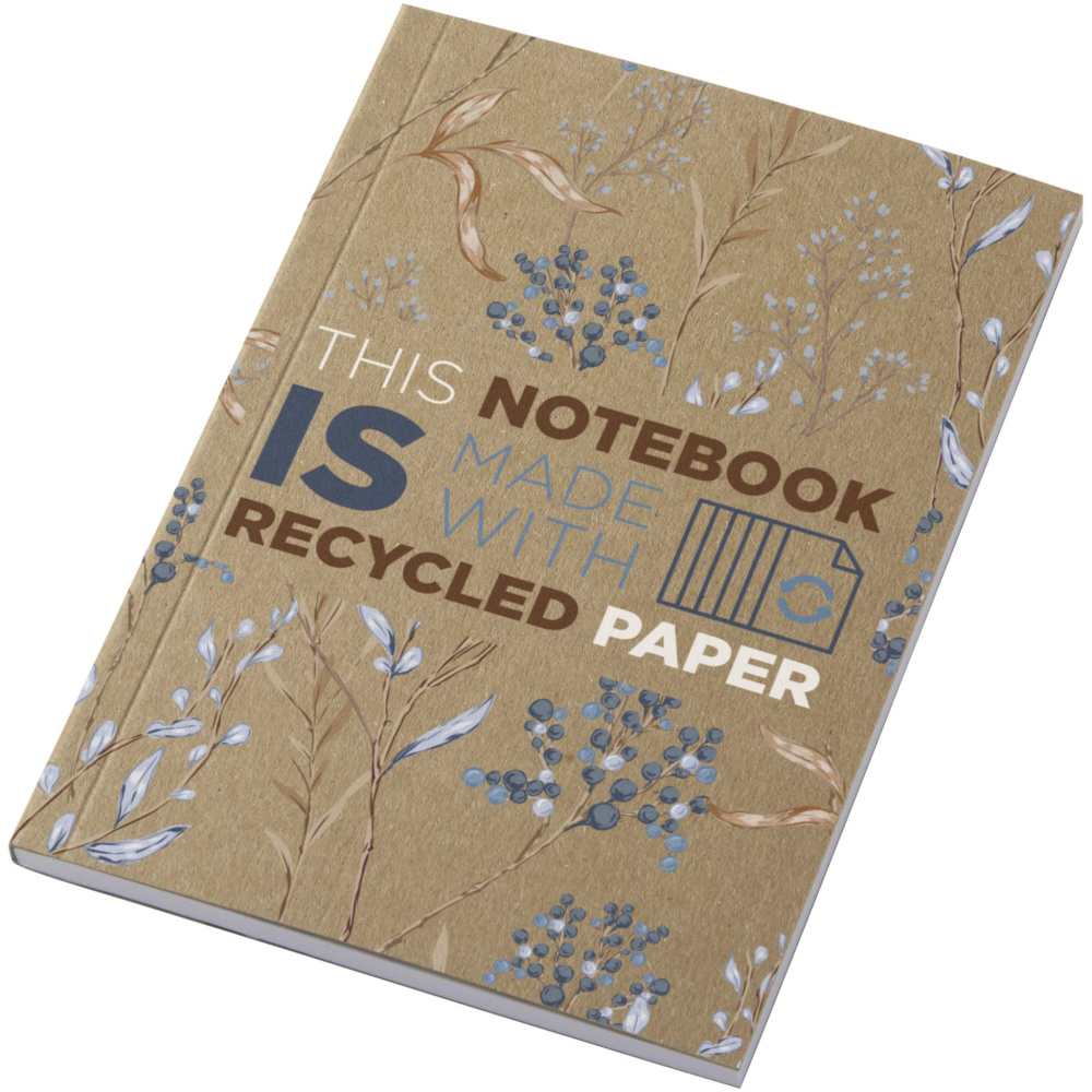 Logotrade promotional gift image of: Novella Austen A6 recycled soft cover kraft notebook - 50 sheets