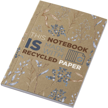 Logo trade promotional gifts image of: Novella Austen A6 recycled soft cover kraft notebook - 50 sheets