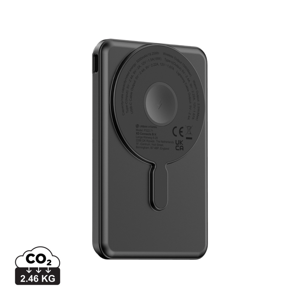 Logotrade corporate gift picture of: Urban Vitamin Redwood 5in1 5000mah 20W PD magnetic powerbank