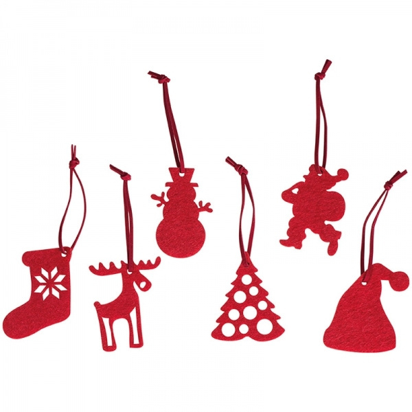 Logo trade promotional giveaway photo of: 6-piece Christmas tree decorations FERGUS