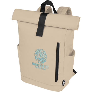 Logo trade promotional giveaways image of: Byron 15.6" GRS RPET roll-top backpack 18L