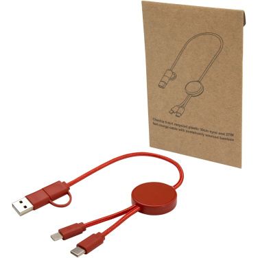 Logo trade promotional giveaway photo of: Citala 5-in-1 recycled plastic 30 cm data sync and 27W fast charge cable