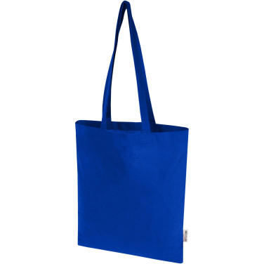 Logo trade promotional merchandise photo of: Madras Blend 140 g/m² GRS recycled cotton tote bag 7L
