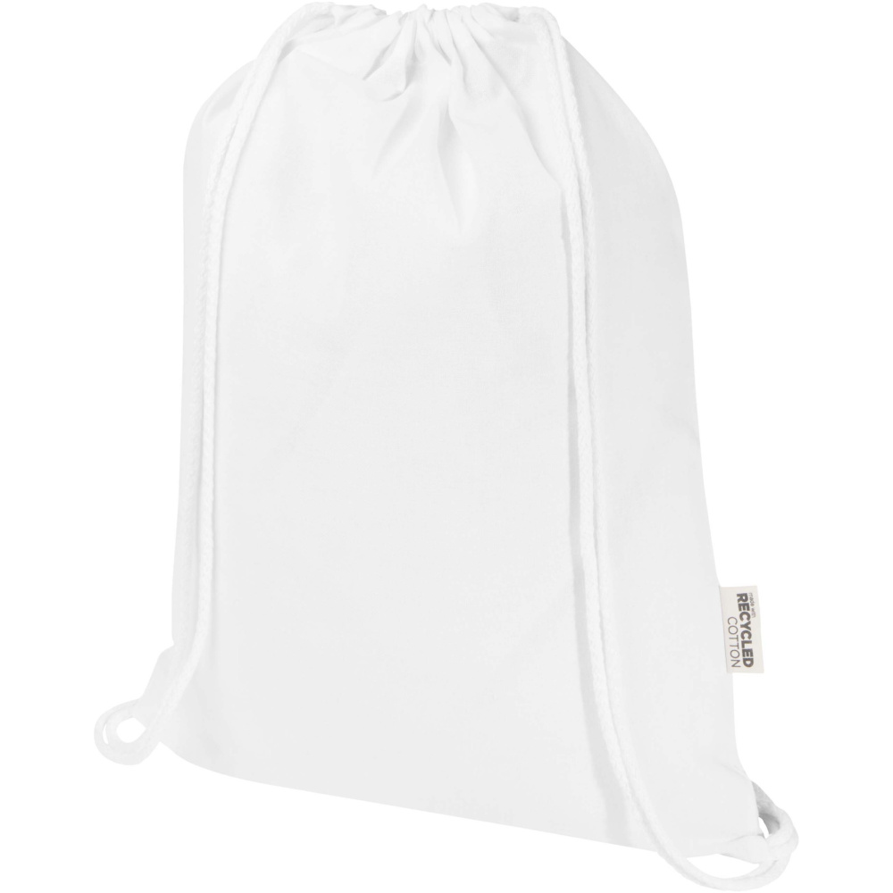 Logo trade promotional gifts image of: Oregon Blend 140 g/m² GRS recycled drawstring bag 5L
