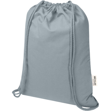 Logotrade promotional item image of: Oregon Blend 140 g/m² GRS recycled drawstring bag 5L