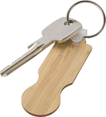 Logo trade advertising product photo of: Ronan bamboo trolley keychain
