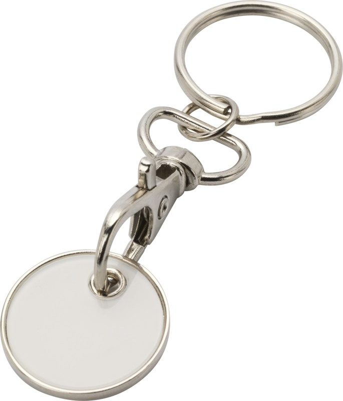 Logo trade corporate gifts image of: Rory keyring with trolley coin