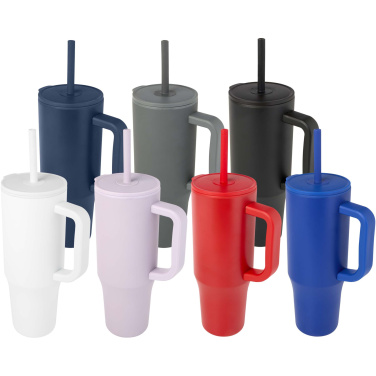 Logotrade promotional merchandise picture of: Brady 900 ml RCS certified insulated tumbler with silicone straw