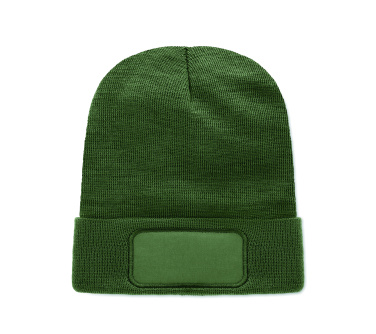 Logo trade promotional giveaways picture of: Unisex beanie RPET polyester