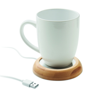 Logo trade promotional product photo of: Bamboo mug warmer with USB