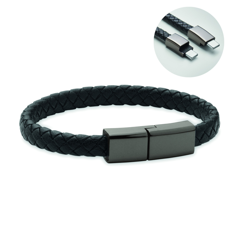 Logo trade advertising products image of: Braided bracelet cable type-C