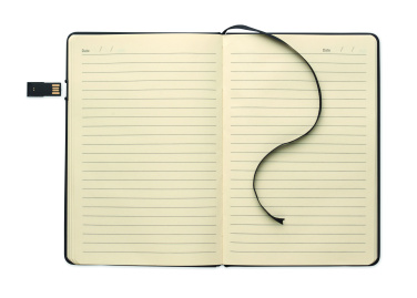 Logo trade promotional gift photo of: A5 notebook w/ integrated USB