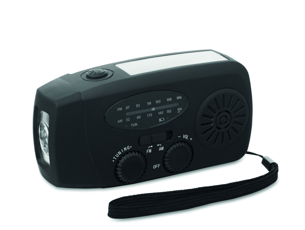 Logo trade promotional item photo of: Portable radio with LED torch