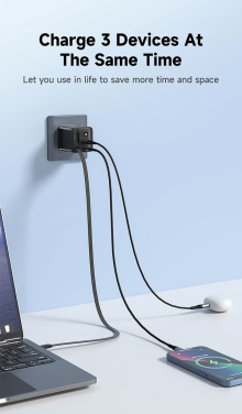 Logotrade advertising product image of: Urban Vitamin Mendocino 65W GaN charger retractable cable