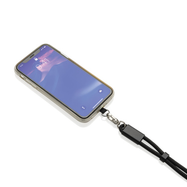 Logotrade promotional gift image of: LoopAmp RCS RPET adjustable phone wrist strap 60W cable