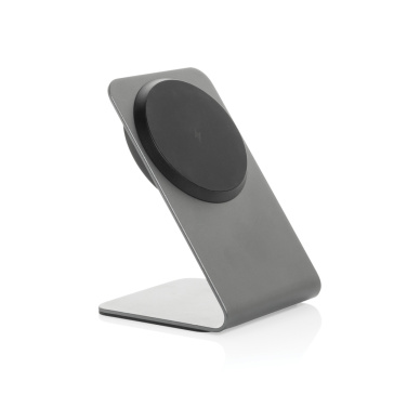 Logotrade promotional gift image of: Terra aluminium 15W magnetic wireless charging phone stand