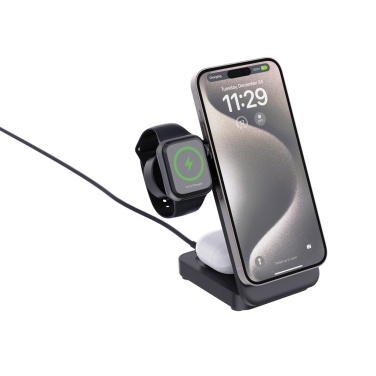 Logo trade corporate gifts image of: Urban Vitamin Arcadia RCS rplastic 15W 3in1 magnetic charger