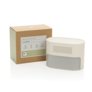 Logo trade promotional merchandise photo of: LumaRise RCS reycled plastic white noise alarm clock