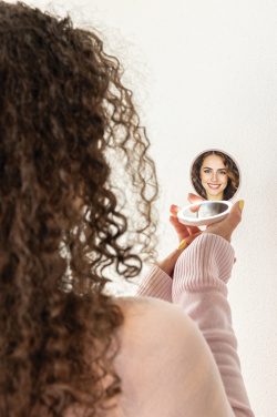 Logotrade promotional item picture of: Lumora RCS recycled plastic LED re-chargeable make-up mirror