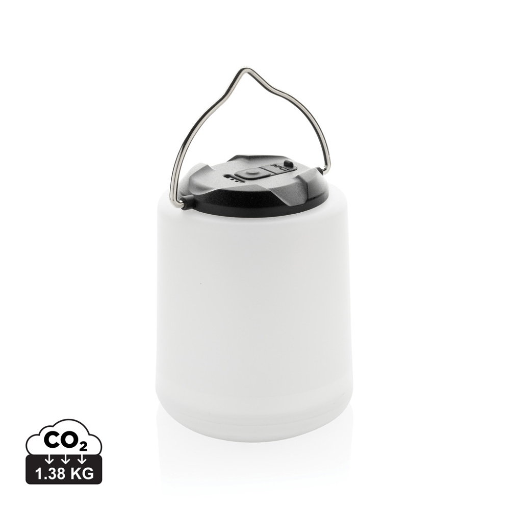 Logo trade promotional merchandise photo of: Limio RCS recycled plastic portable re-chargeable table lamp