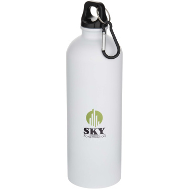 Logotrade promotional giveaway image of: Oregon 750 ml matte RCS recycled single wall stainless steel water bottle with carabiner