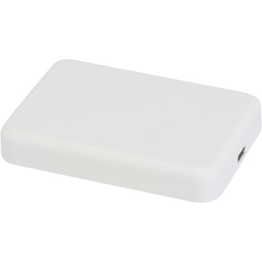 Logo trade promotional products image of: Acrab 5000 mAh 15W magnetic wireless power bank with 20W PD - made from recycled plastic