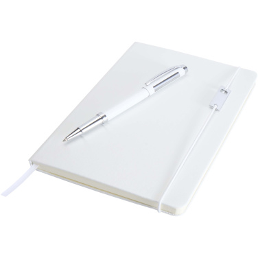 Logo trade promotional merchandise image of: Legato Elegance A5 hard cover notebook and rollerball pen set