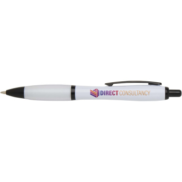 Logotrade promotional product image of: Nash recycled plastic ballpoint pen with black trims (black ink)