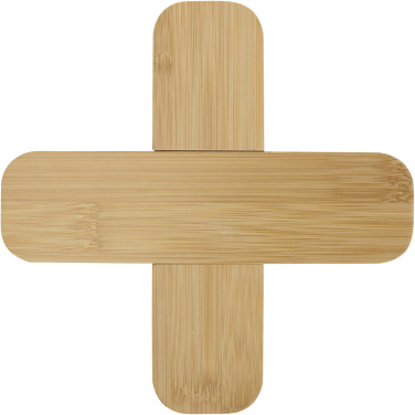 Logo trade promotional items image of: Croc bamboo trivet - large