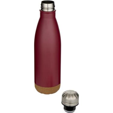 Logotrade promotional gift image of: Cove 500 ml double wall vacuum insulated stainless steel water bottle with cork details