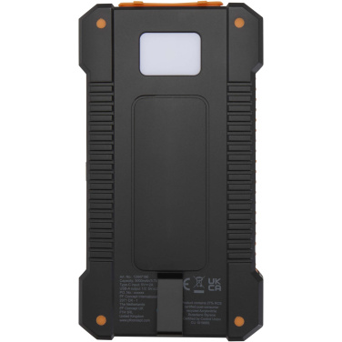 Logo trade promotional gifts image of: Altair 5000 mAh 10W recycled plastic rugged solar power bank with built-in torch