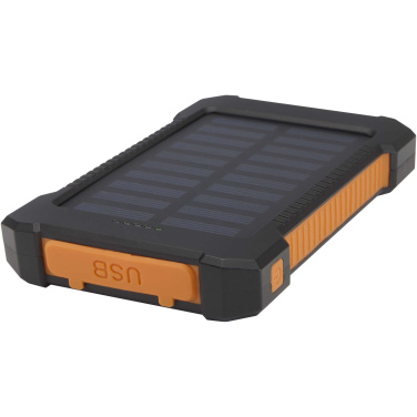 Logotrade corporate gift image of: Altair 5000 mAh 10W recycled plastic rugged solar power bank with built-in torch