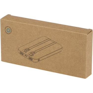 Logo trade business gift photo of: Adhil 10.000 mAh 10W recycled plastic power bank with 2 built-in cables