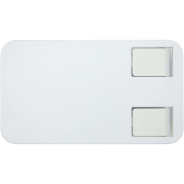 Logotrade promotional giveaways photo of: Alhena recycled plastic foldeable phone holder with metal desk stand