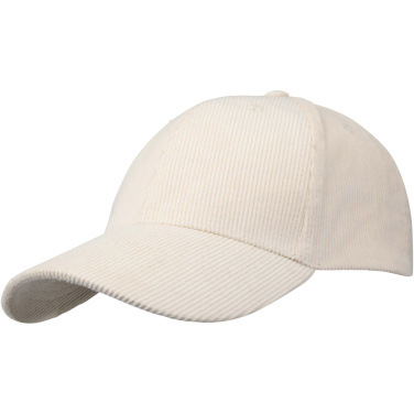 Logo trade promotional item photo of: Hutton 6 panel recycled corduroy cap