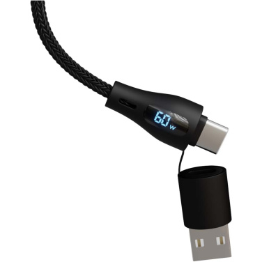 Logo trade advertising product photo of: SCX.design C51 60W 5-in-1 rPET fast charging cable with display