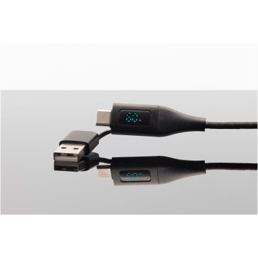 Logotrade corporate gifts photo of: SCX.design C51 60W 5-in-1 rPET fast charging cable with display