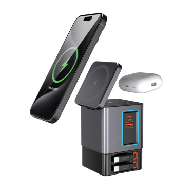 Logo trade promotional products image of: Urban Vitamin Sacramento 105W GAN charger+retractable cables