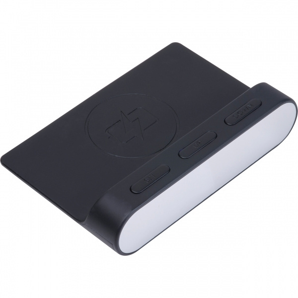 Logo trade corporate gifts image of: Alarm Clock and Wireless Charger ADELAIDE