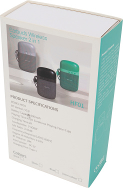 Logo trade promotional merchandise image of: Bluetooth Speaker HF01 with Built-in Earbuds 2 in 1