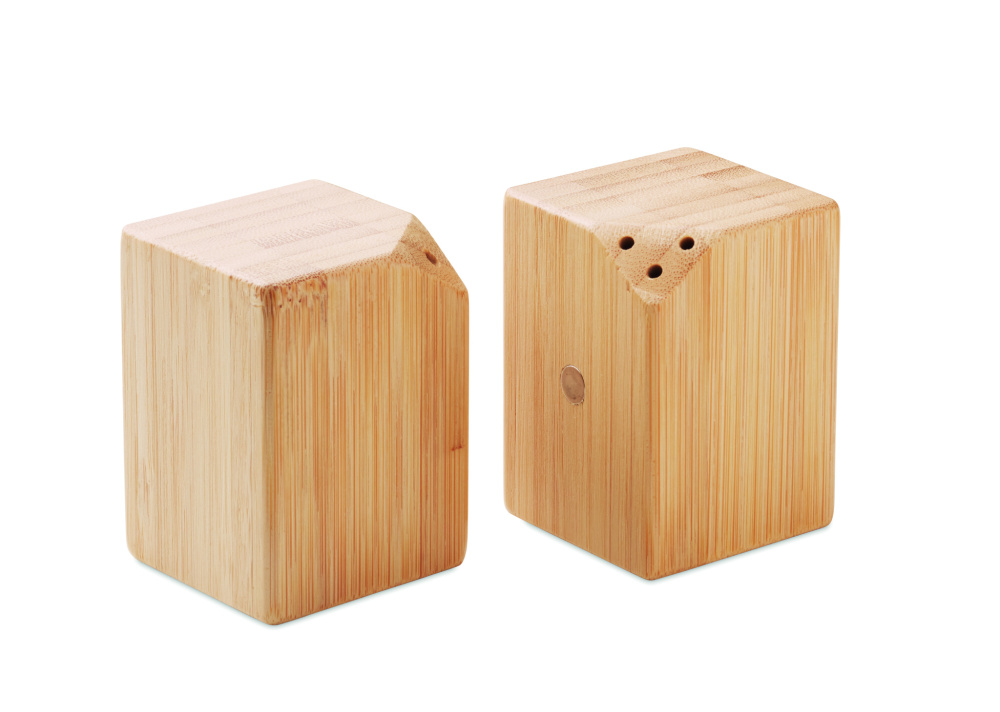 Logo trade corporate gifts picture of: Bamboo salt & pepper set