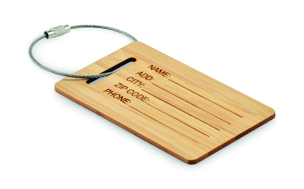 Logotrade promotional item image of: Bamboo luggage tag