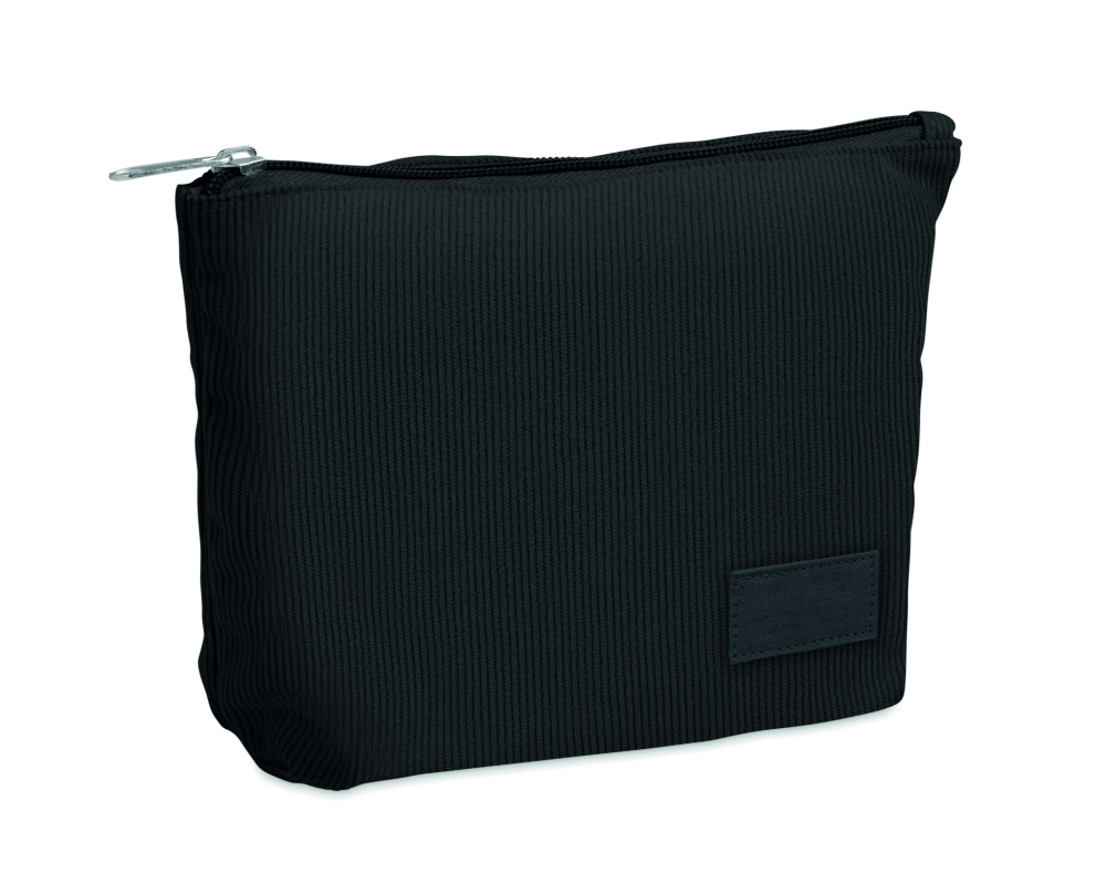 Logo trade promotional items image of: Corduroy cosmetic bag