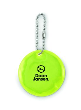 Logo trade promotional merchandise photo of: Round reflective keyring