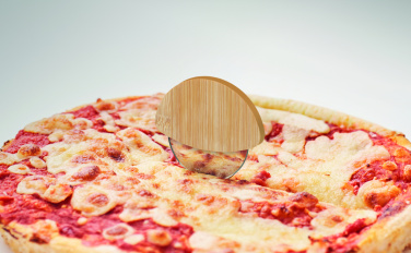 Logo trade corporate gifts picture of: Round bamboo pizza cutter