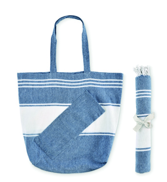 Logo trade promotional gifts picture of: Beach bag with hammam towel