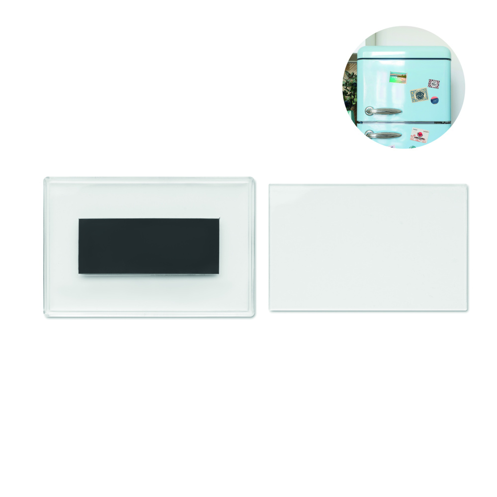Logo trade promotional giveaways image of: Acrylic photo magnet rectangula